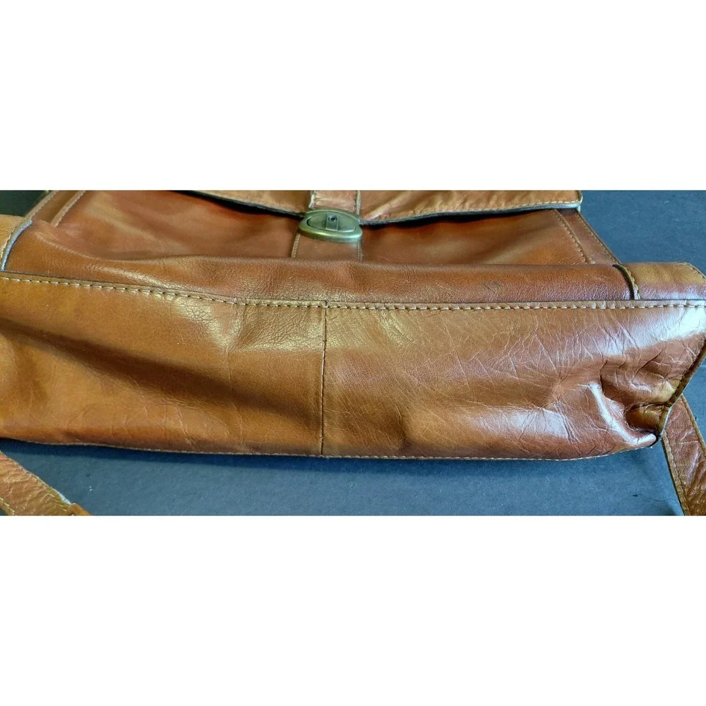 distressed heritage classic vintage executive tan leather briefcase mesenger Bag